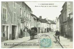 CPA - 89 - L'ISLE SUR SEREIN - Hôtel De L'Etoile, Boulangerie Route D'Avallon - Attelage - Cycliste - L'Isle Sur Serein