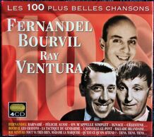 Les 100 Plus Belles Chansons - Fernandel - Bourvil - Ray Ventura - Coffret 4 CD . - Comiques, Cabaret