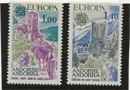 ANDORRE - TIMBRES EUROPA N° 261 ET 262 NEUF SANS CHARNIERE -ANNEE 1977 - COTE : 22 € - Neufs