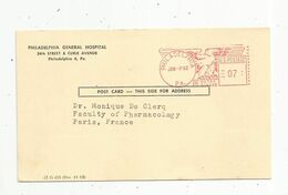 JC, Post Card , EMA ,  PHILADELPHIA , PA. , Philadelphia General Hospital , 1962 - Marcophilie