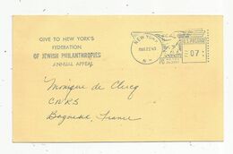 JC, Carte Postale , EMA , Etats Unis , NEW YORK ,N.Y. ,1963 , Give To New York's Federation Of JEWISH PHILANTHROPIES - Marcophilie