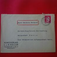 LETTRE FRANKFURT PARIS KUNSTVERLAG KELLER 1942 - Cartas & Documentos