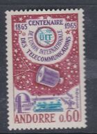 Andorre Français N° 173 XX  Centenaire De L'U. I. Télécommunications, Sans Charnière, TB - Années Complètes