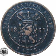 LaZooRo: Dutch East Indies 1 Cent 1857 VF - Indes Neerlandesas