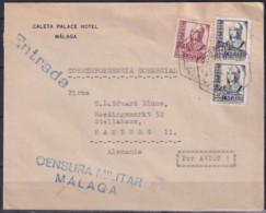 F-EX18951 ESPAÑA SPAIN 1944 SOBRE HOTEL CALETA PALACE MALAGA CENSORSHIP CENSURA MILITAR. - Briefe U. Dokumente