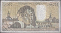 F-EX18894 FRANCE 1984 500fr BLAS PASCAL NO PIN HOLE - 500 F 1968-1993 ''Pascal''