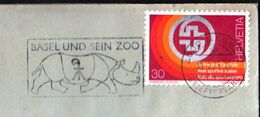 Switzerland Basel 1975 / Basel Und Sein ZOO / Rhinoceros, Rhino / Machine Stamp - Rhinoceros