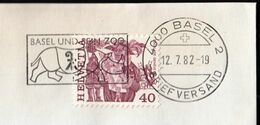 Switzerland Basel 1982 / Basel Und Sein ZOO / Rhinoceros, Rhino / Machine Stamp - Rhinoceros