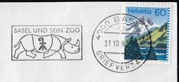 Switzerland Basel 1993 / Basel Und Sein ZOO / Rhinoceros, Rhino / Machine Stamp - Rhinoceros