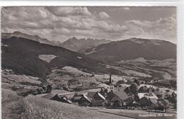 Guggisberg, Hotel Pension  Sternen. Fam. Schwab. Dorfansicht Mit Sense. Fotokarte - Guggisberg