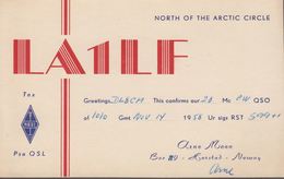 1958. NORGE. Radio-card NORTH OF THE ARCTIC CIRCLE. () - JF365633 - Sonstige & Ohne Zuordnung