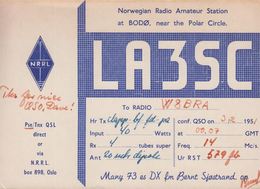 1951. NORGE. Radio-card NORWEGIAN RADIO AMATEUR STATION AT BODØ, NEAR THE POLAR CIRCL... () - JF365636 - Other & Unclassified