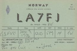 1976. NORGE. Radio-card NORWAY (ABOVE THE ARCTIC CIRCLE). MELBU. () - JF365645 - Andere & Zonder Classificatie