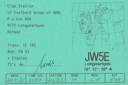 1985. SVALBARD. Radio-card. CLUB STATION SVALBARD. LONGYEARBYEN. MAP. () - JF365674 - Otros & Sin Clasificación