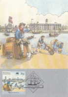 Australia 1987 Maxicard Sc #1024c 36c Sailors On Shore Departure First Fleet - Maximumkaarten