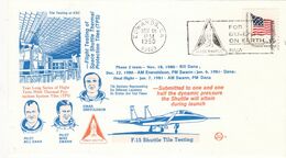 1980 USA  Space Shuttle Flight Testing Space Shuttle Thermal Protection Tiles Commemorative Cover - América Del Norte