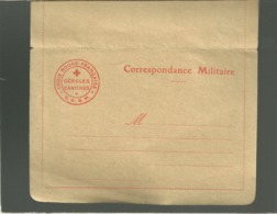 Correspondance Militaire Croix Rouge Française Cercles Cantines S.S.B.M. Lettre à Bords Collants Neuve - Rode Kruis