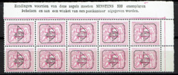 PRE 783  **  Bloc 10  Cdf  Insc. Marginales Neerl. - Tipo 1967-85 (Leone E Banderuola)