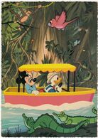 Disney : MICKEY Et DONALD Dans Une Barque :  Crocodile Et Perroquet : ( C.p.s.m. - Grand Format ) - Altri & Non Classificati