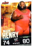 Wrestling, Catch : MARK HENRY (RAW, 2008), Topps, Slam, Attax, Evolution, Trading Card Game, 2 Scans, TBE - Tarjetas