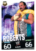 Wrestling, Catch : JAKE ROBERTS (W, LEGENDS,2008), Topps, Slam, Attax, Evolution, Trading Card Game, 2 Scans, TBE - Trading Cards