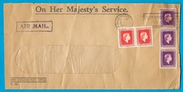 1956 Nouvelle-Zélande NEW ZEALAND - WELLINGTON "On His Majesty's Service." Lettre Affranchissement Composé Vers France - Cartas & Documentos