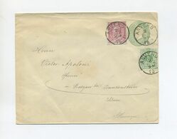 1889 Belgien 10 Ct Ganzsache Mit Zusatzfrankatur 5 Ct Und 10 Ct Nach Schlesien - Letter Covers