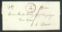 L Càd DINANT/1848 + CC (correspondance Cantonale) + Boîte Rurale AF De Gendron Pour Dinant - 1830-1849 (Belgique Indépendante)