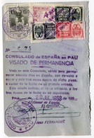 RC 18505 ESPAGNE FISCAUX SUR PAGE DE PASSEPORT OBL. CONSULAT DE PAU TB - Fiscales