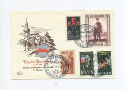 1955 Saarland Schmuck FDC Tag Der Briefmarke Minr 361 Mit Zusatzfrankatur Minr 357-60 SST Illingen - Autres & Non Classés