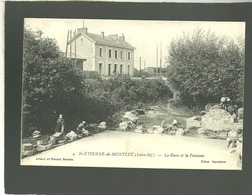 44 St étienne De Montluc La Gare Et La Fontaine édit. Artaud Nozais Colas N° 4 Chemin De Fer Lavoir Laveuse - Saint Etienne De Montluc