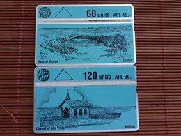 LANDIS & GYR 2 PHONECARDS ARUBA  204B+204 C Used RARE - Aruba