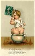 Enfant Bébé * Sur Son Pot De Chambre * Illustrateur - Cartes Humoristiques