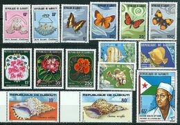 Djibouti Année 1978 N°Y&T 476 à 490 Neufs Sans Charnière Président + Faune Et Flore Papillons - Djibouti (1977-...)