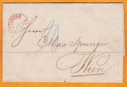 1867 - Lettre Pliée Avec Correspondance En Néerlandais D' Amsterdam, Pays Bas Vers Wien, Vienne, Autriche - Poststempels/ Marcofilie