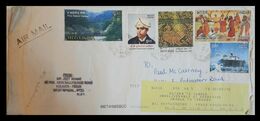 137. INDIA USED AIRMAIL COVER WITH STAMP ADDRESSED REDIRECTED AS RETURN TO SENDER. - Covers