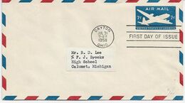 3553  Carta Entero Postal Aereo, Dayton  1958, USA - 1941-60