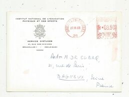 JC, Carte Postale,  EMA , Belgique, Bruxelles-Brussel, 1963 ,institut National De L'éducation Physique Et Des Sports - Sonstige & Ohne Zuordnung