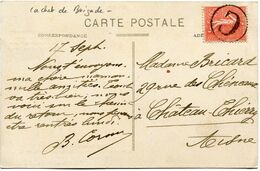 FRANCE CARTE POSTALE -COTE D'EMERAUDE -LES BORDS DE LA RANCE DEPART CACHET DE BRIGADE POUR LA FRANCE - 1903-60 Sower - Ligned