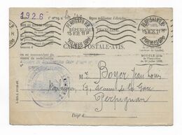 1938 PERPIGNAN BOYER JEAN BOULANGER PERIODE INSTRUCTION RESERVE CP AVIS - Documenti