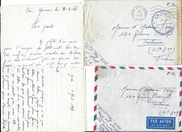 1957-1958 ASPIRANT TERZI MICHEL GOURAYA ALGERIE SP 88 438 POUR TOULOUSE - LOT DE 2 COURRIERS - Documenti