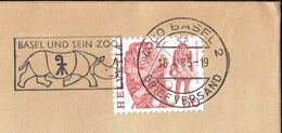 Switzerland Basel 1985 / Basel Und Sein ZOO / Rhinoceros, Rhino / Machine Stamp - Rhinoceros