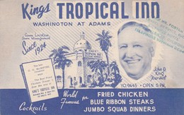 Los Angeles California,  King's Tropical Inn Restaurant Interior View, Fold-out C1930s Vintage Curteich Linen Postcard - Los Angeles