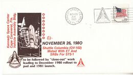 1980 USA Space Shuttle Columbia Mated With ET And SRBs For STS-1 Commemorative Cover - América Del Norte