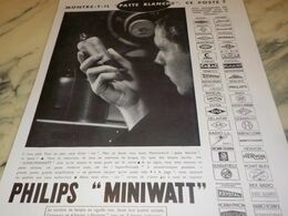 ANCIENNE PUBLICITE MINI WATT PHILIPS RADIO 1934 - Sonstige & Ohne Zuordnung