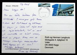 Finland 2015 Cards Cover  To Denmark ( Lot 2015 ) - Lettres & Documents