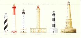 Les Phares De L'Atlantique (Contis, La Coubre, Biarritz, Les Baleines, Chassiron, Cordouan) Carte Panoramique - Vuurtorens