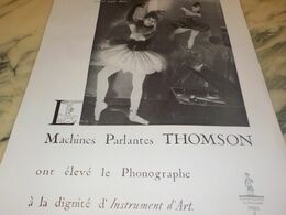 ANCIENNE PUBLICITE MACHINES PARLANTES THOMSON  1934 - Otros & Sin Clasificación