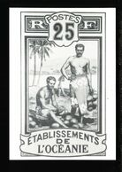 Représentation TIMBRE Cp Ancien Tahiti DEUX SCANNS - Stamps (pictures)