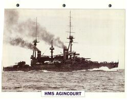 (25 X 19 Cm) (10-9-2020) - N - Photo And Info Sheet On Warship - UK Navy - HMS Agincourt - Boten